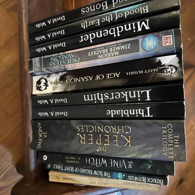 TABLETOP BOOK STAND, PAPERBACK BOOK LOT