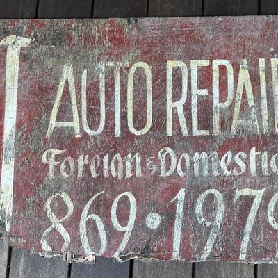 JJ AUTO REPAIR EDISTO ISLAND VINTAGE PLYWOOD SIGN