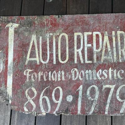JJ AUTO REPAIR EDISTO ISLAND VINTAGE PLYWOOD SIGN