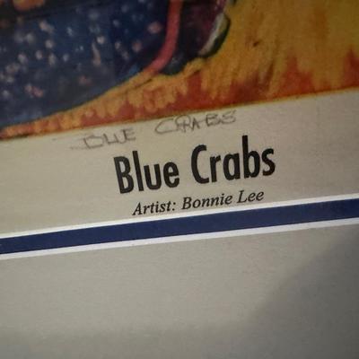BLUE CRABS BONNIE LEE FRAMED ART PRINT