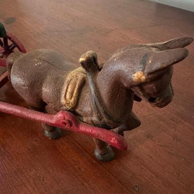 CAST IRON US MAIL WAGON WITH HORSE