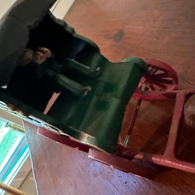 CAST IRON US MAIL WAGON WITH HORSE