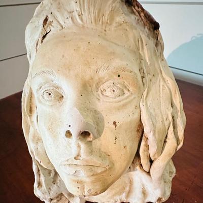 SCUPLTURE FEMALE, STERLING & SCARF LOT