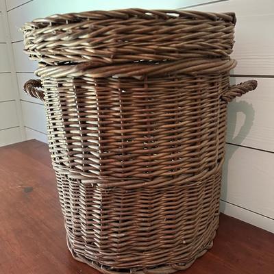 STRAW BASKET, PEACOCK PLATTER, PITCHER, ANDTIQUE PHOTO ALBUM & CANDLE LIGHT