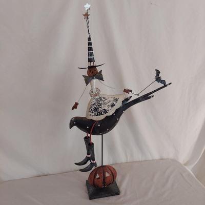 Metal Pumpkin Witch Halloween Decor (P-BBL)