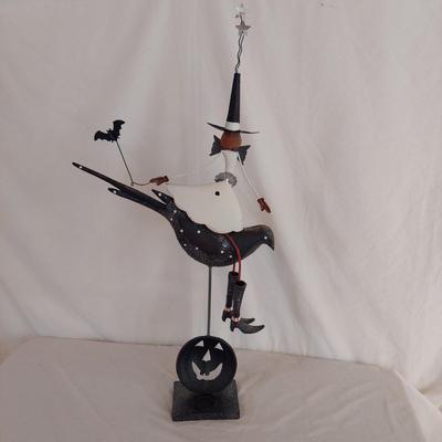 Metal Pumpkin Witch Halloween Decor (P-BBL)