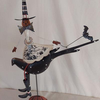 Metal Pumpkin Witch Halloween Decor (P-BBL)