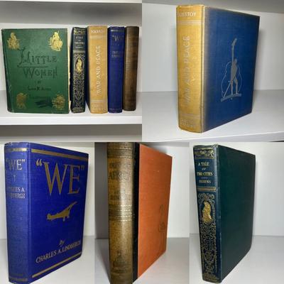 Dickens, Tolstoy, Dinesen & More Antique Books, Includes First Edition (LR-RG)