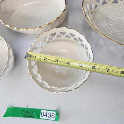 Lot of 6 Lenox China serving Bowls Dishes Symphony Condiment ,Lattice