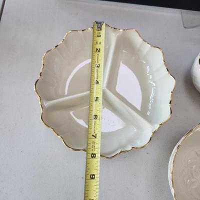 Lot of 6 Lenox China serving Bowls Dishes Symphony Condiment ,Lattice