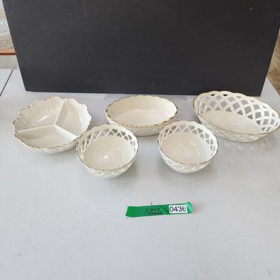 Lot of 6 Lenox China serving Bowls Dishes Symphony Condiment ,Lattice