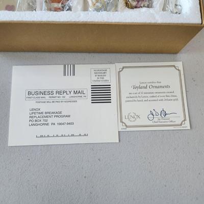 Box w 12 Lenox Toyland Ornaments In Box with all papers
