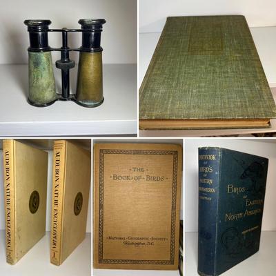 Vintage Binoculars & Bird Books - Includes 1937 ‘The Birds of America’ Audubon (LR-RG)