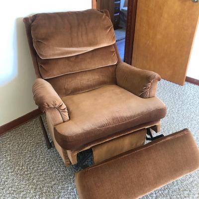 Brown microfiber recliner