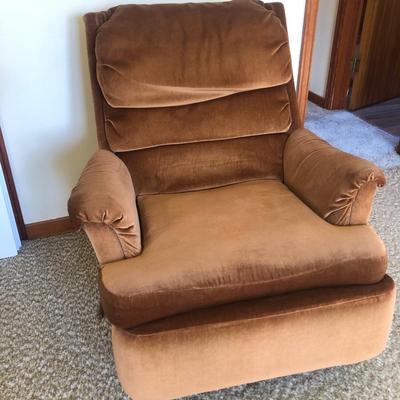 Brown microfiber recliner