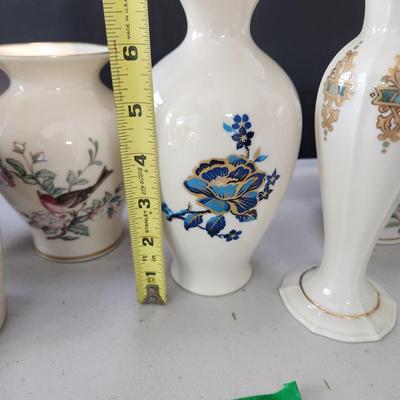 Lot of 8 Lenox Flower Vases Serenade Bud Vase, Bird of love + Others