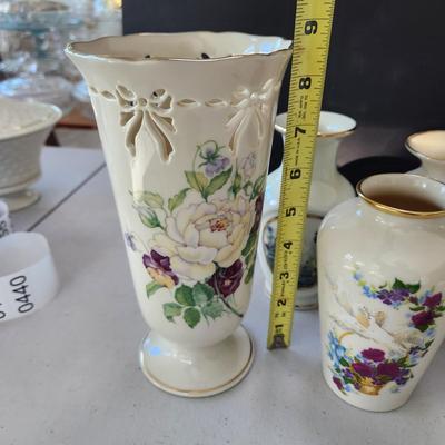 Lot of 8 Lenox Flower Vases Serenade Bud Vase, Bird of love + Others