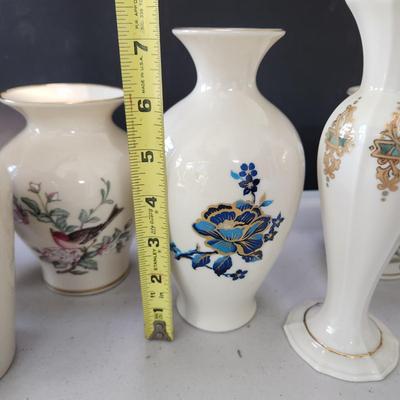 Lot of 8 Lenox Flower Vases Serenade Bud Vase, Bird of love + Others