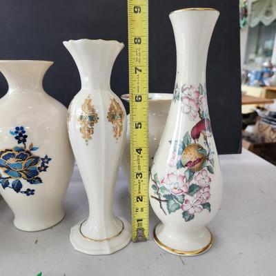 Lot of 8 Lenox Flower Vases Serenade Bud Vase, Bird of love + Others