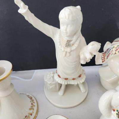 Large Lot of Lenox Holiday Christmas Theme Bowls, Dishes, Vases, Cups, Candle Holder, Snowmen