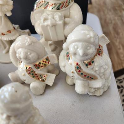 Large Lot of Lenox Holiday Christmas Theme Bowls, Dishes, Vases, Cups, Candle Holder, Snowmen