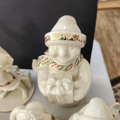 Large Lot of Lenox Holiday Christmas Theme Bowls, Dishes, Vases, Cups, Candle Holder, Snowmen