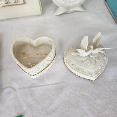 Mixed Lot of Lenox Clocks, Trinket Box, Picture Frame
