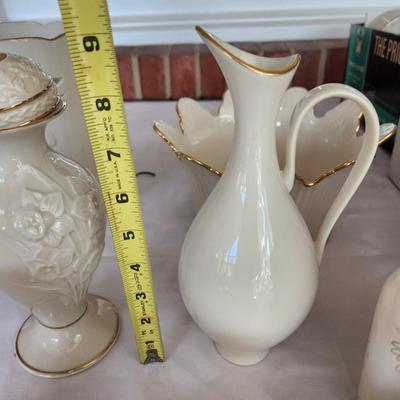 Mixed Lot of Lenox China Vases, Bowls, Sweetbriar Bud Vase, Mother Day Daffodils Meridian