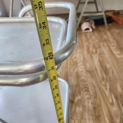 Vintage Aluminum Patio Bar Cart on Wheels