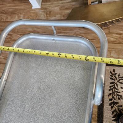 Vintage Aluminum Patio Bar Cart on Wheels