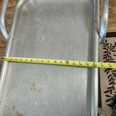 Vintage Aluminum Patio Bar Cart on Wheels