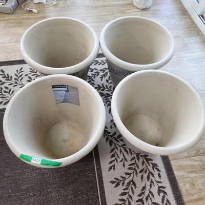 4 Large Garden Place Planters 16"H 19" dia
