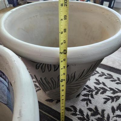 4 Large Garden Place Planters 16"H 19" dia