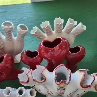 17 Pieces Flower Vases , Heart Shape, 5 Fingers Vases