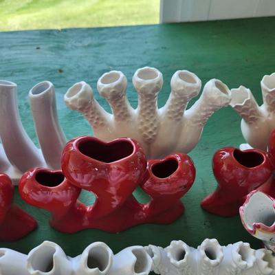 17 Pieces Flower Vases , Heart Shape, 5 Fingers Vases