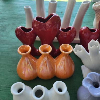 17 Pieces Flower Vases , Heart Shape, 5 Fingers Vases