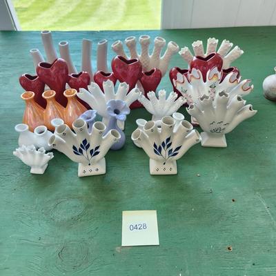 17 Pieces Flower Vases , Heart Shape, 5 Fingers Vases