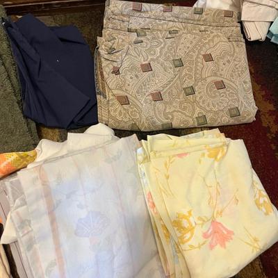 Assorted fabrics and bedding