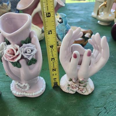 Mixed Lot of Flower Vases Wall Pockets, Fish, Others