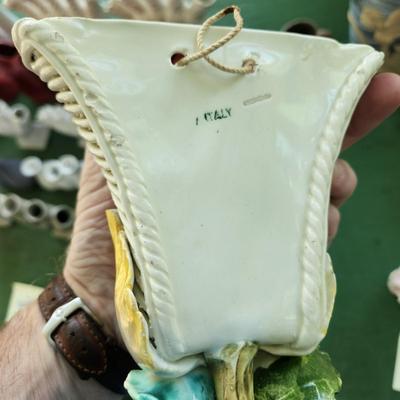 Mixed Lot of Flower Vases Wall Pockets, Fish, Others