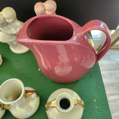 Mixed lot Pottery , Glass, Hall Pitcher