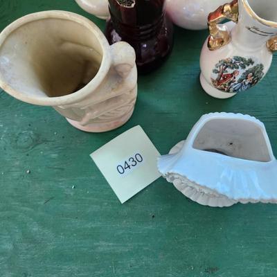 Mixed lot Pottery , Glass, Hall Pitcher