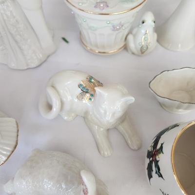 Large Mixed Lot of Lenox, Dove Dishes, Wedding Cake Topper, Birds, Trinket box, Salt pepper, jewels Cat,