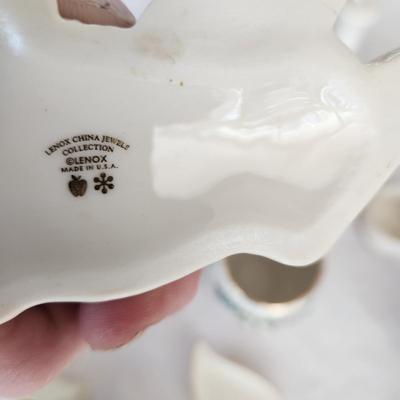 Large Mixed Lot of Lenox, Dove Dishes, Wedding Cake Topper, Birds, Trinket box, Salt pepper, jewels Cat,