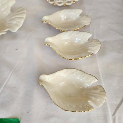 Large Mixed Lot of Lenox, Dove Dishes, Wedding Cake Topper, Birds, Trinket box, Salt pepper, jewels Cat,