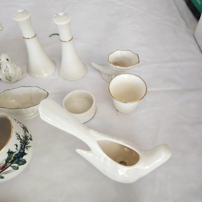 Large Mixed Lot of Lenox, Dove Dishes, Wedding Cake Topper, Birds, Trinket box, Salt pepper, jewels Cat,