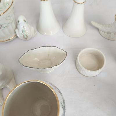 Large Mixed Lot of Lenox, Dove Dishes, Wedding Cake Topper, Birds, Trinket box, Salt pepper, jewels Cat,