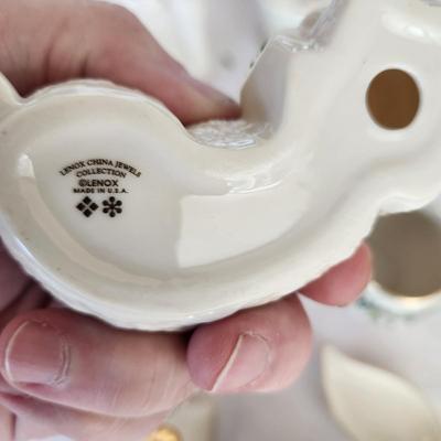 Large Mixed Lot of Lenox, Dove Dishes, Wedding Cake Topper, Birds, Trinket box, Salt pepper, jewels Cat,