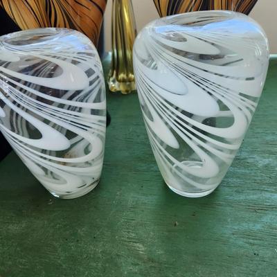 Lot of 7 Art Glass Vases Decor