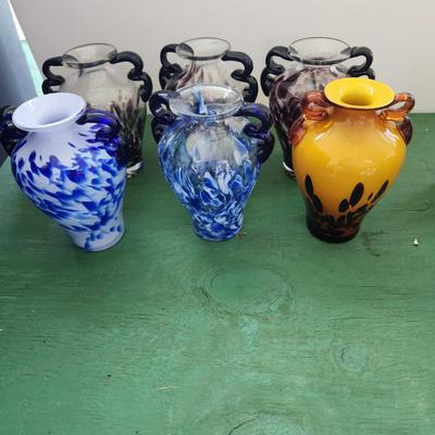 Lot of 9 Art Glass Vases